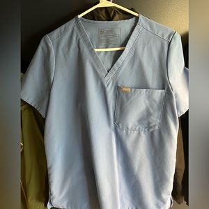 Medium light blue women’s figs scrub top